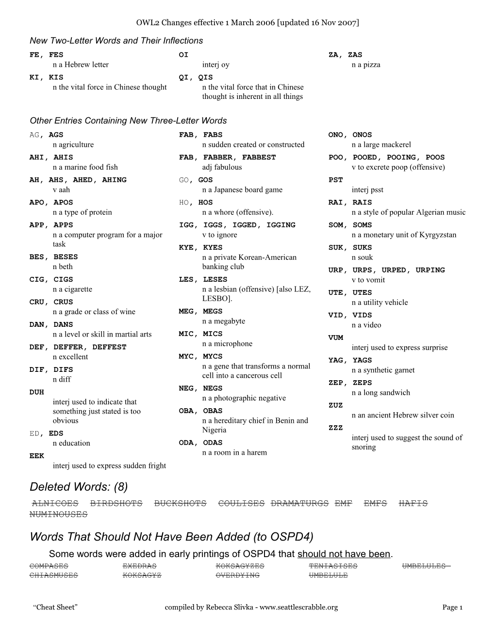 New Two-Letter Words and Their Inflections