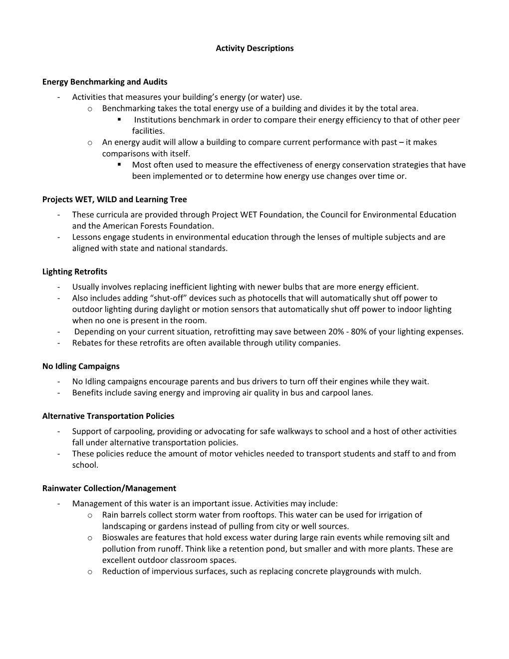 Energy Benchmarking and Audits