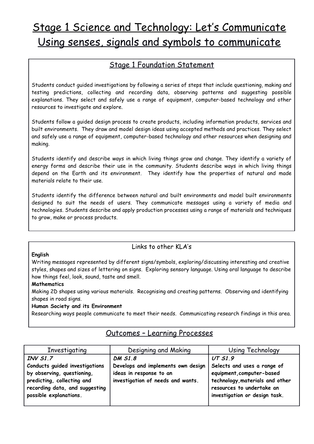 Stage 3 Science and Technology: a Change for the Better s1