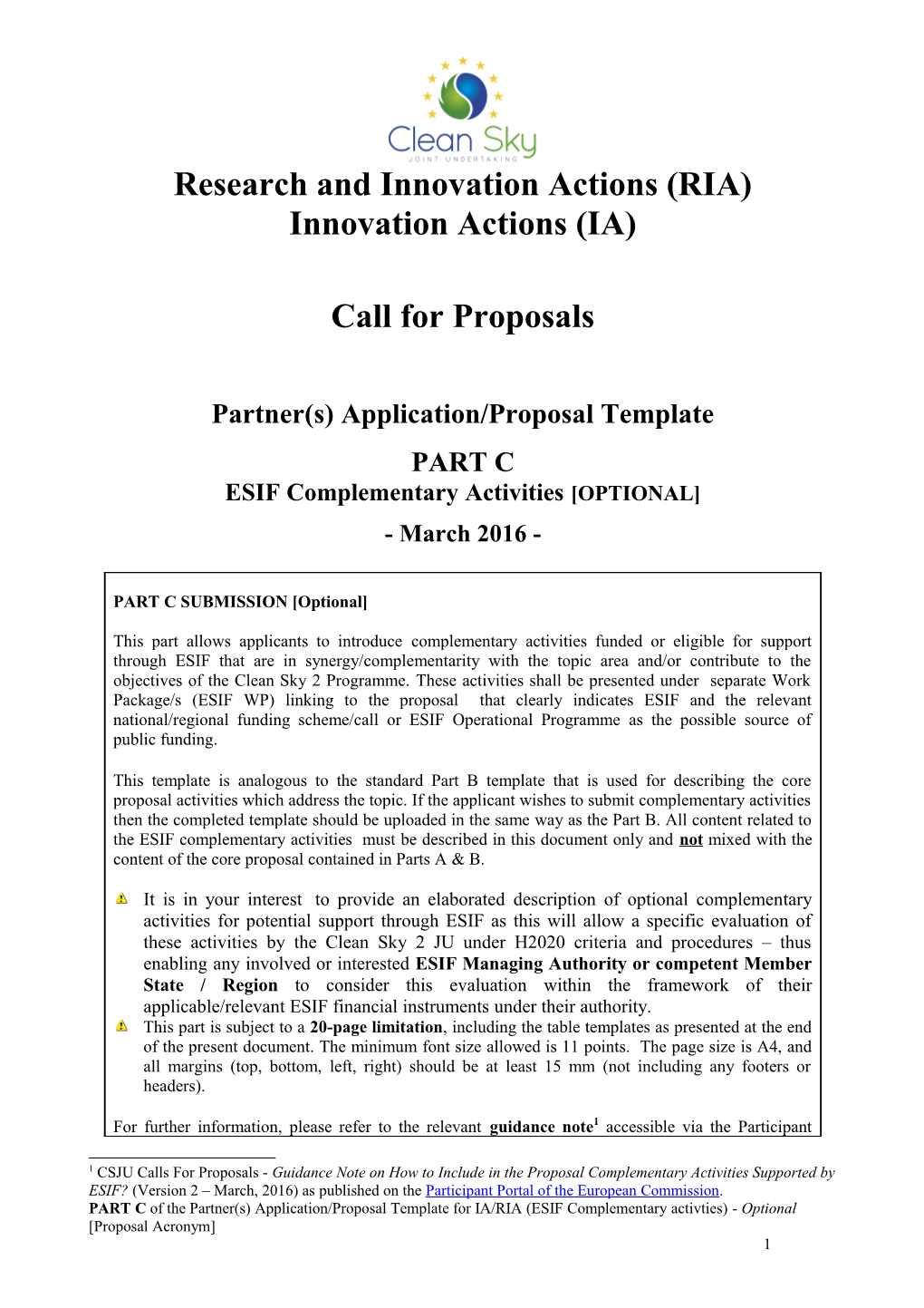 Research and Innovation Actions (RIA)