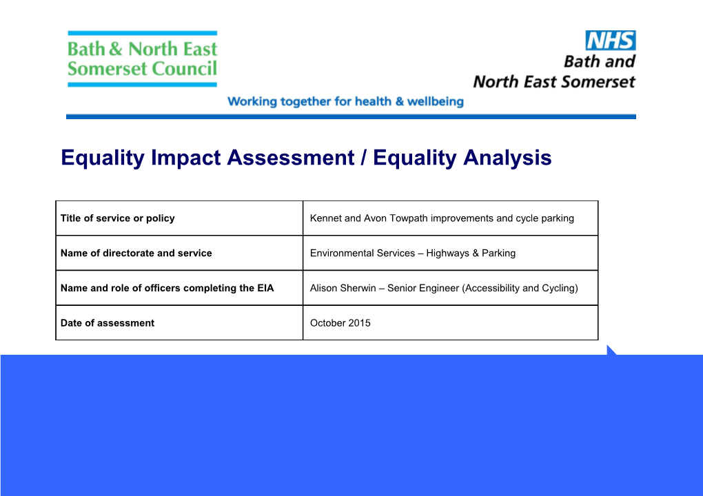 Equality Impact Assessment / Equality Analysis s3
