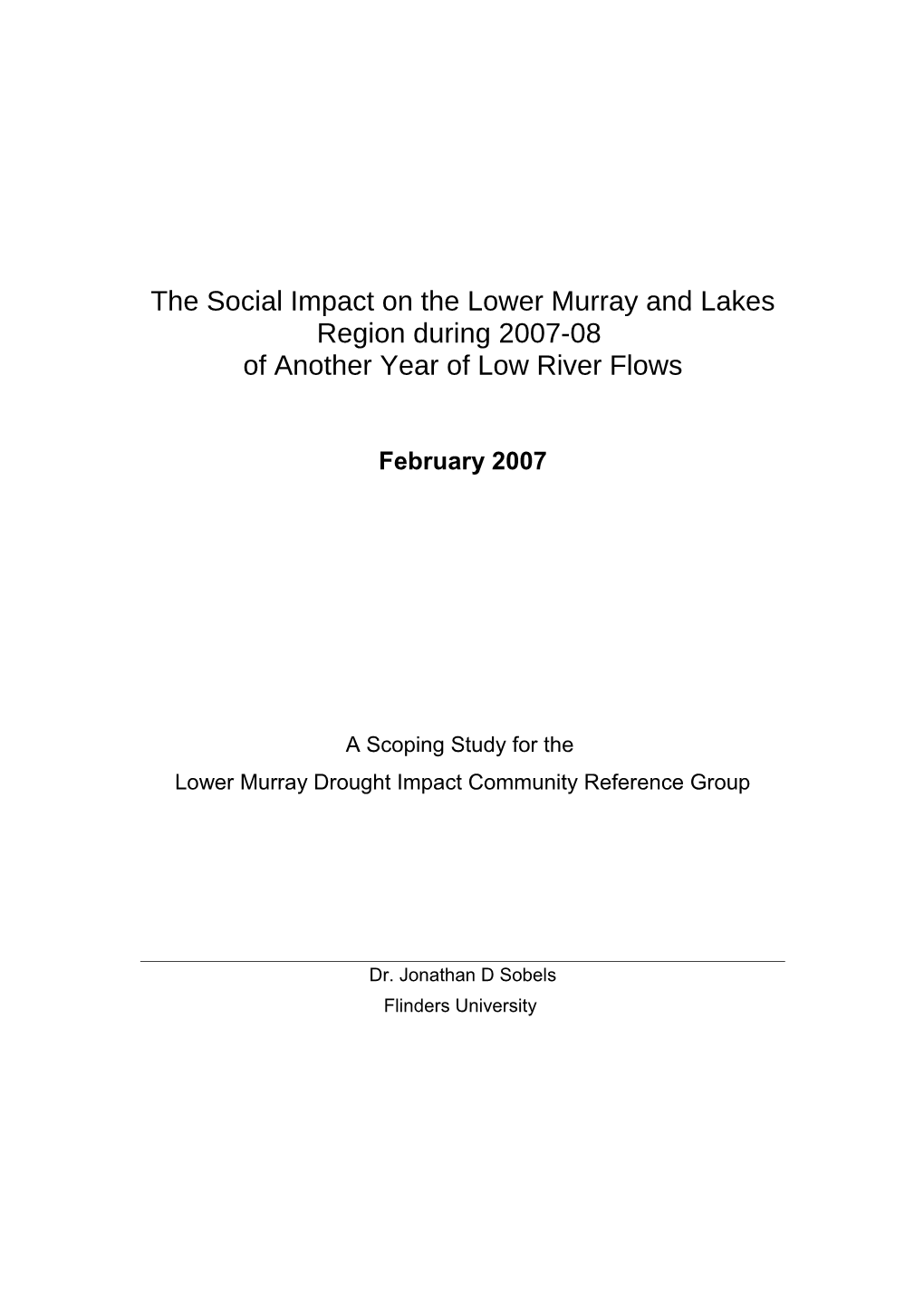 Social Impacts of the Drought - 06/07