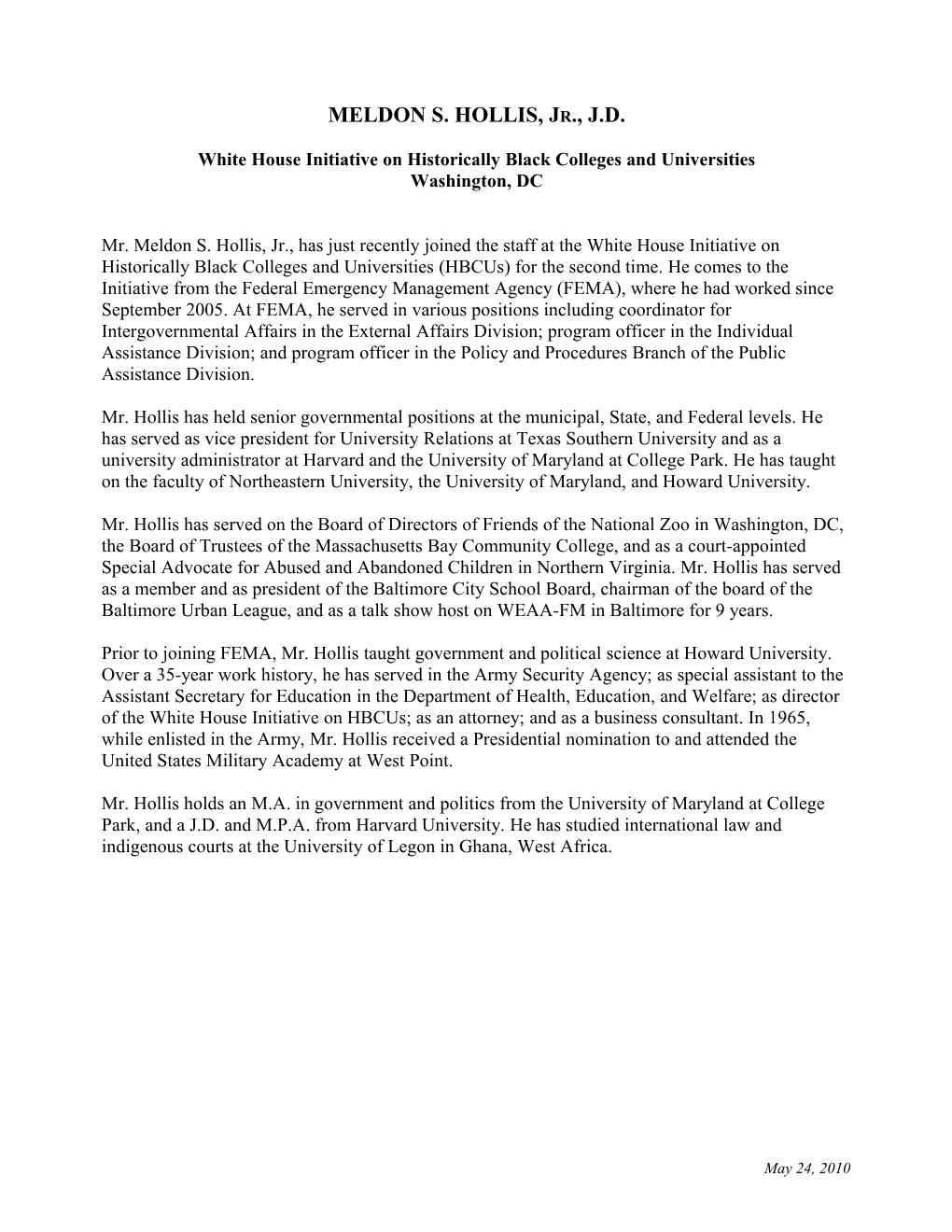 White House Initiative on Historically Black Colleges and Universities