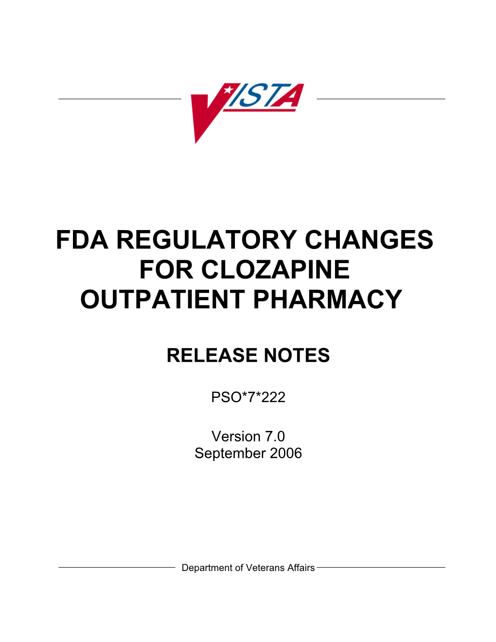FDA Regulatory Changes For Clozapine Release Notes