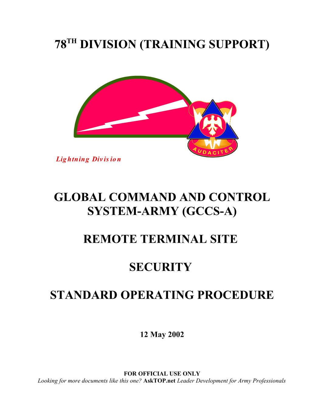 Global Command and Control System-Army (Gccs-A)