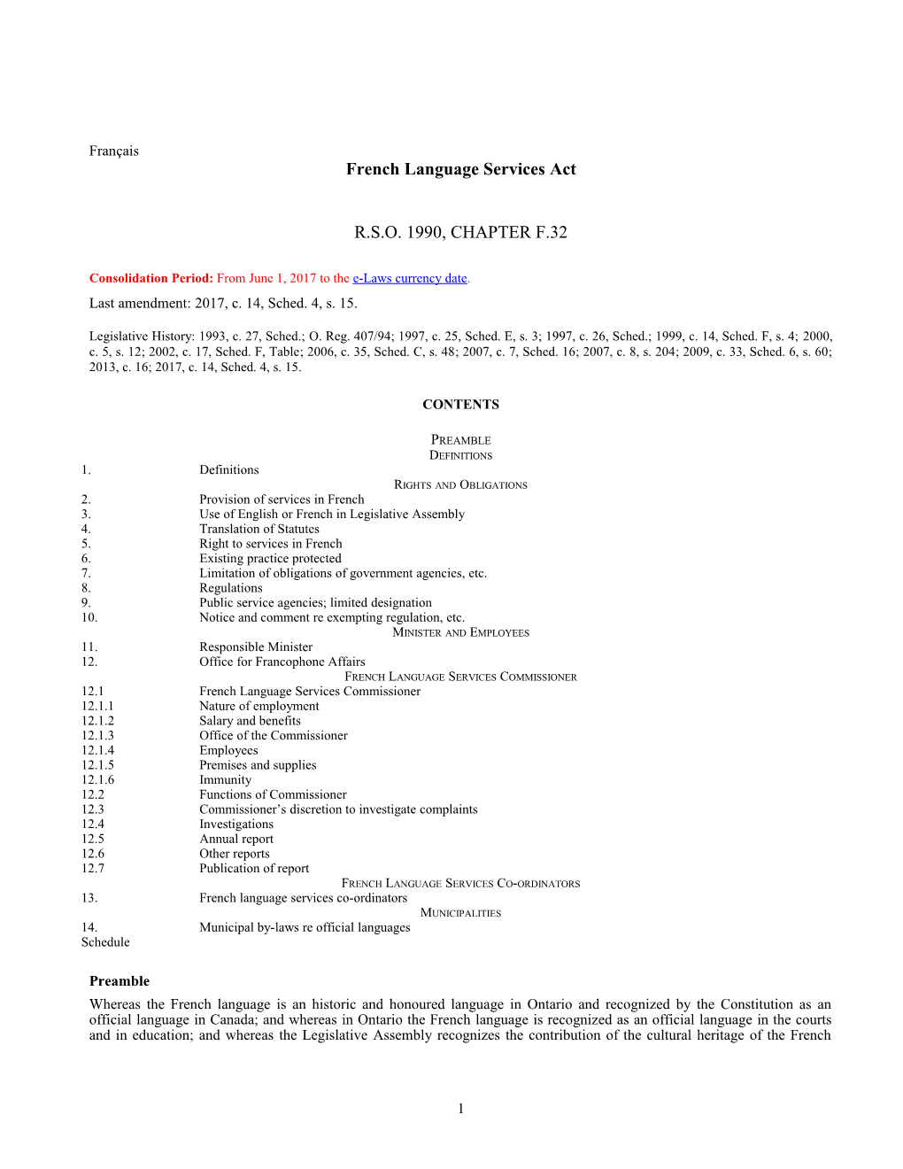 French Language Services Act, R.S.O. 1990, C. F.32