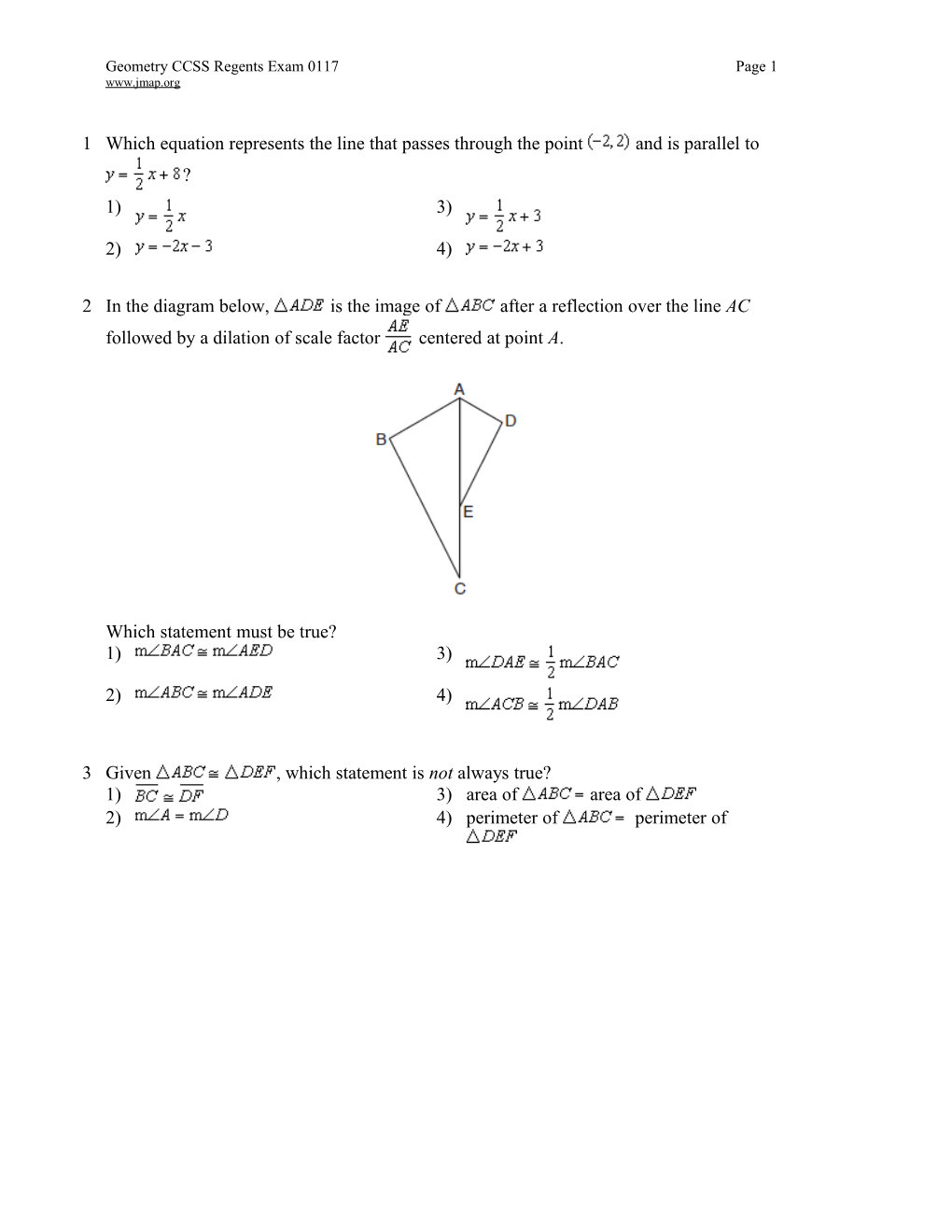 Geometry CCSS Regents Exam 0117 Page 12