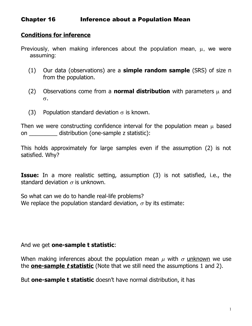 Chapter 6: Introduction to Inference