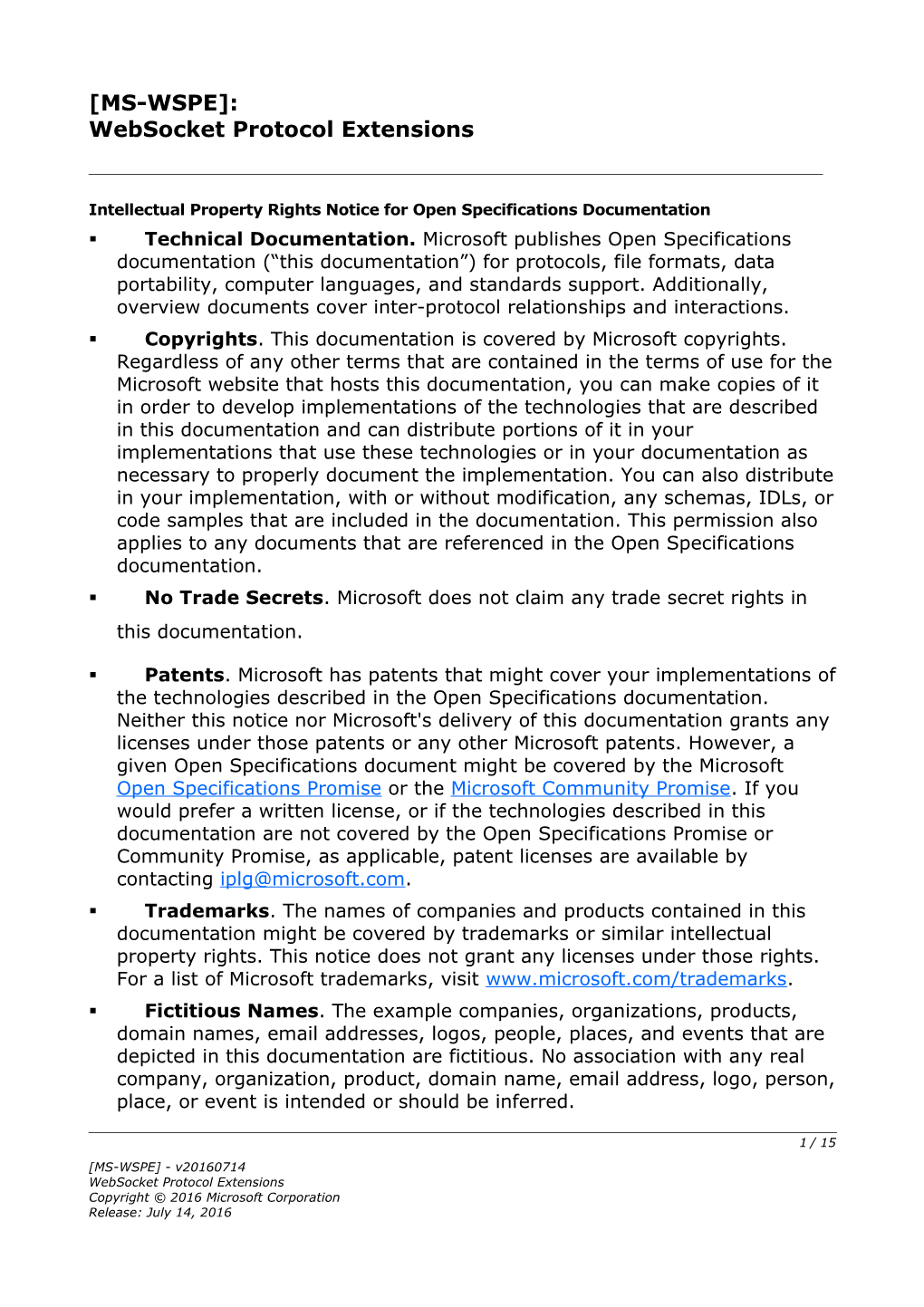 Intellectual Property Rights Notice for Open Specifications Documentation s163