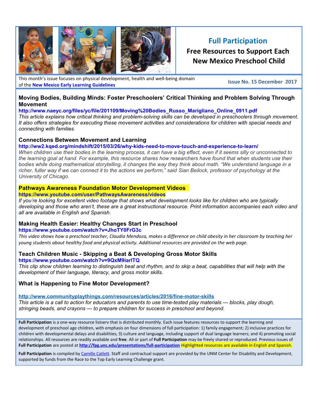 Full Participation Free Resources to Support Each New Mexico Preschool Child