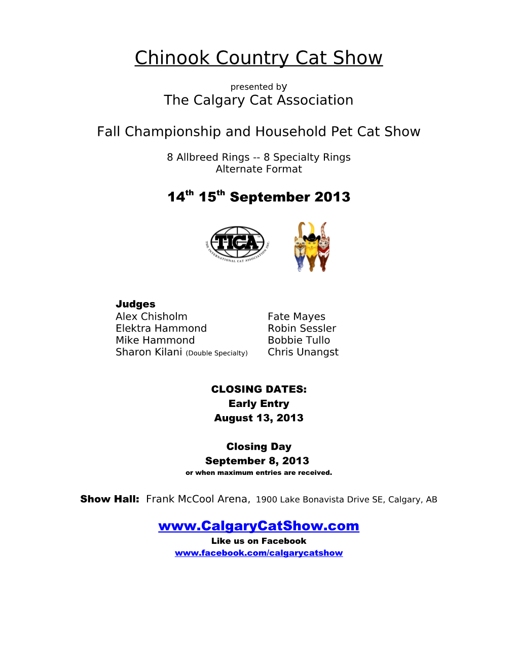 Calgary Cat Fanciers / 2003 NW Regional