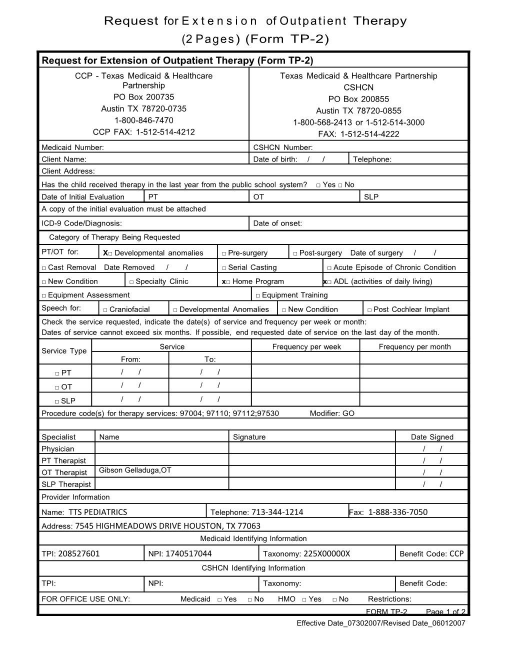 Thsteps-CCP PCS Assessment Prior Authorization Request Form And