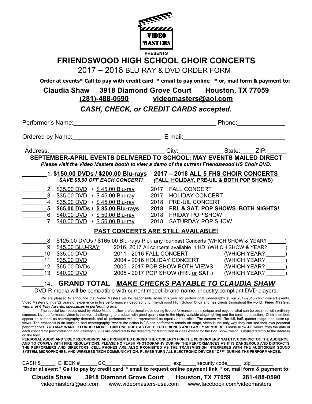 Friendswood High School Choir Concerts