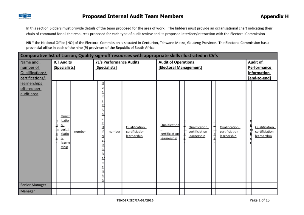 TENDER IEC/IA-02/2016 Page 1 of 8