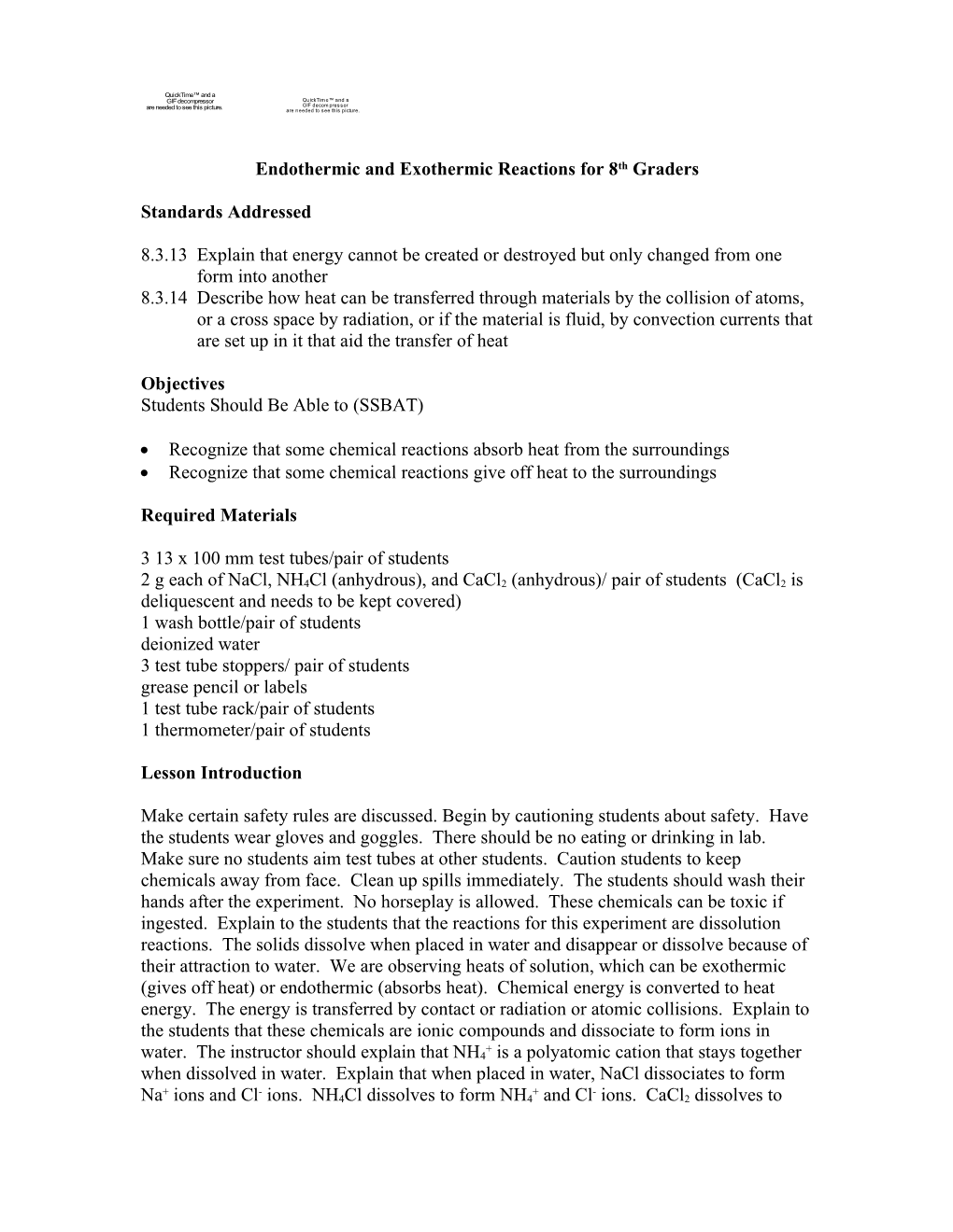 Endothermic and Exothermic Reactions for 8Th Graders