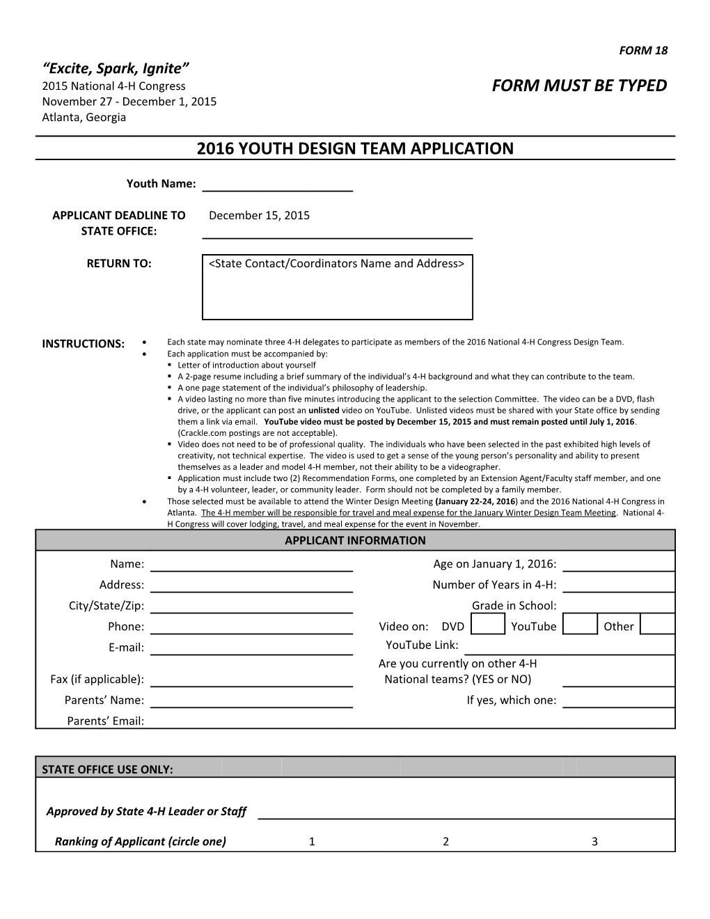 (Change If Change Order of Forms) FORM 15