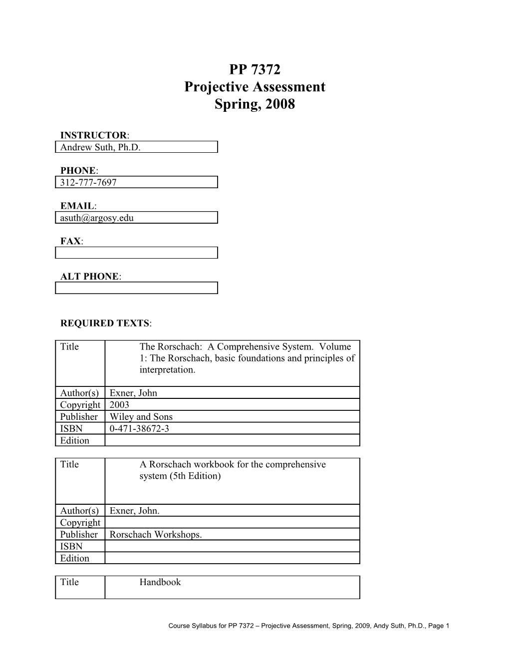 Projective Assessment