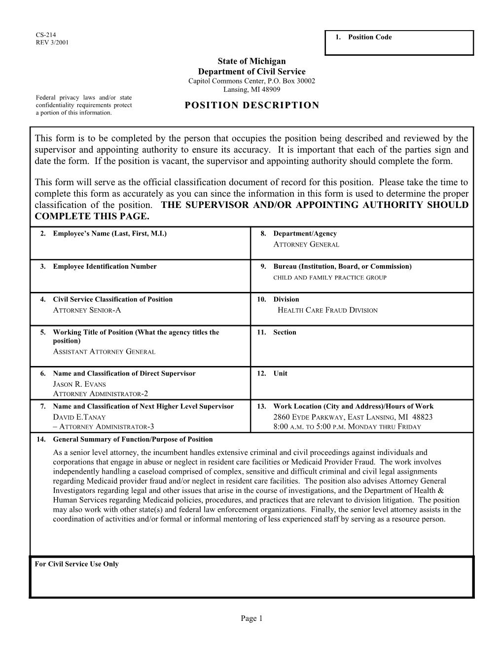 CS-214 Position Description Form s23