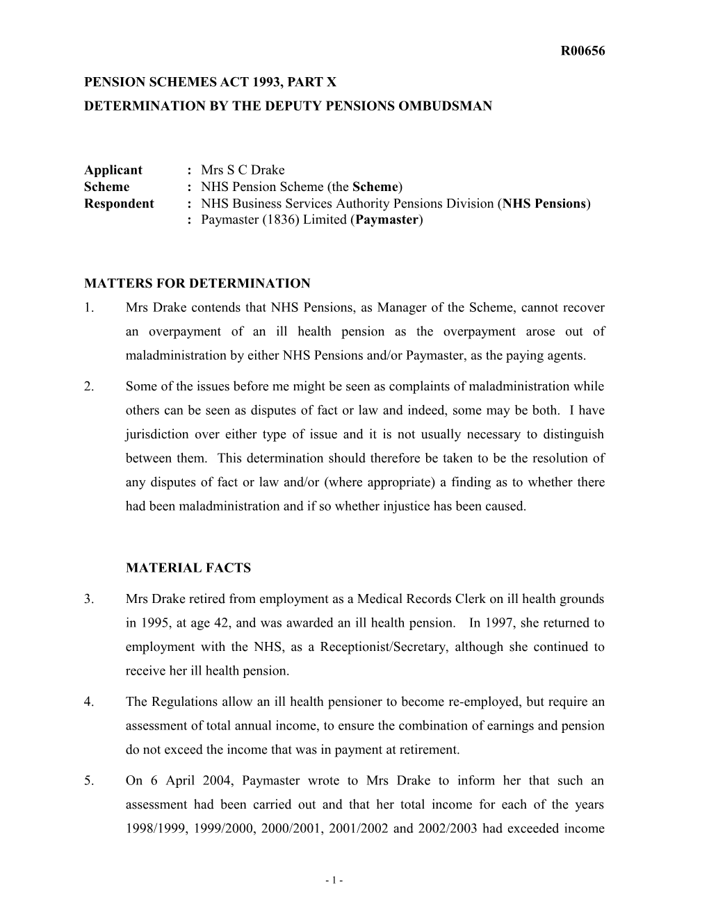 Pension Schemes Act 1993, Part X s29