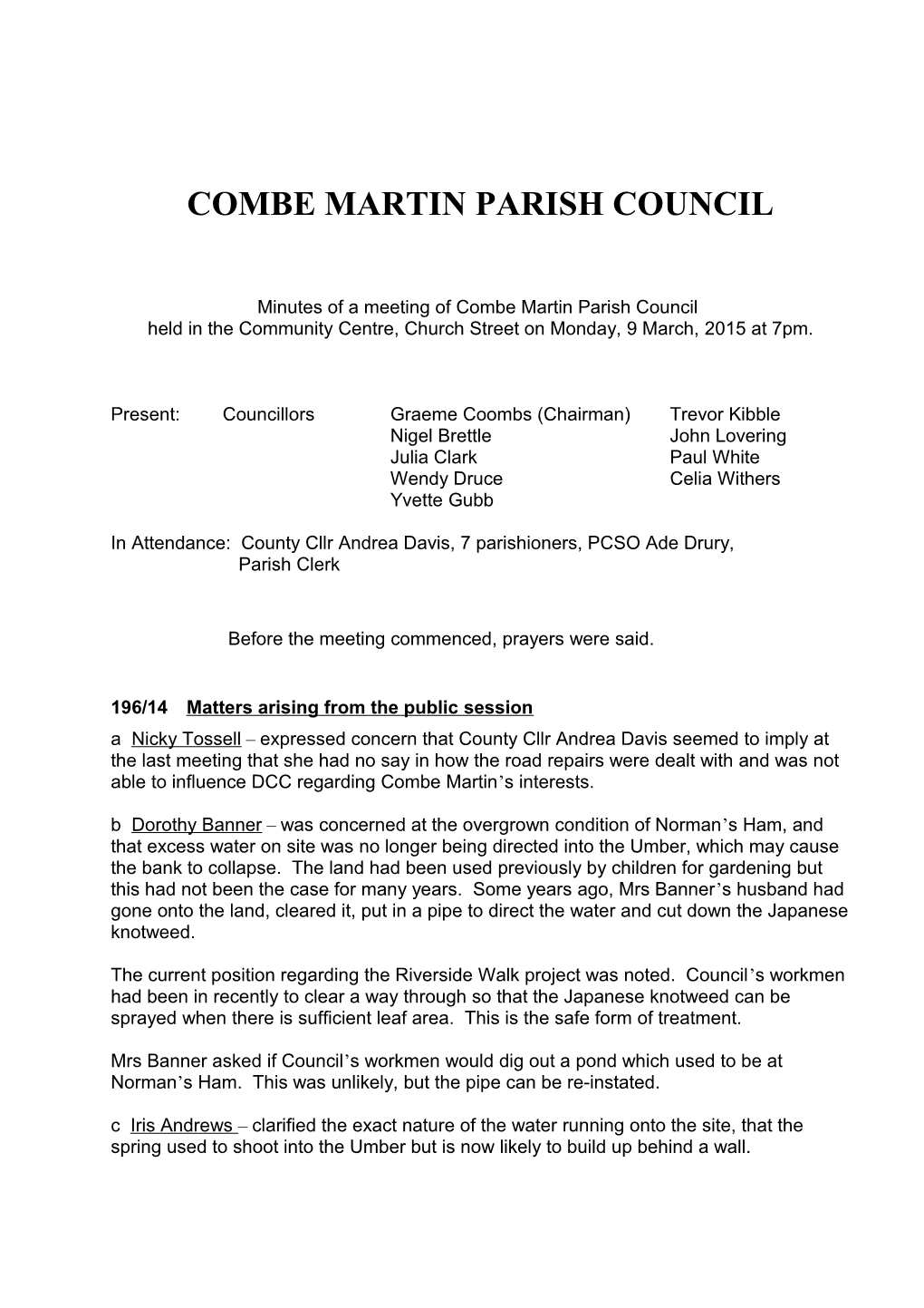 Combe Martin Parish Council s4