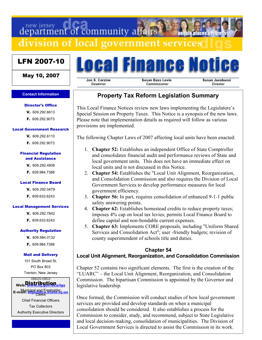 Local Finance Notice 2007-10 May 11, 2007 Page 4