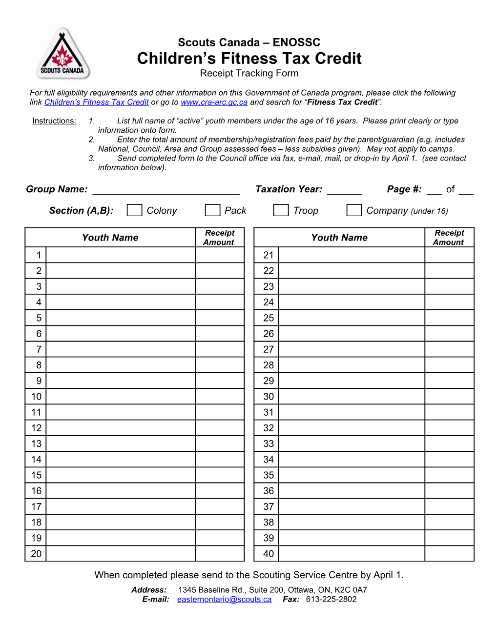 Children S Fitness Tax Credit