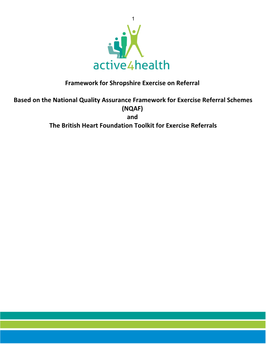 Framework for Shropshire Exercise on Referral