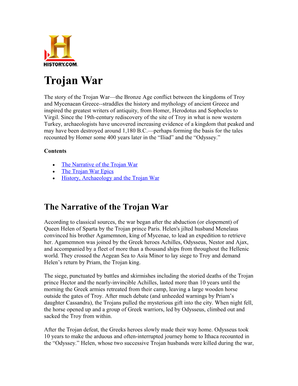 The Narrative of the Trojan War s1