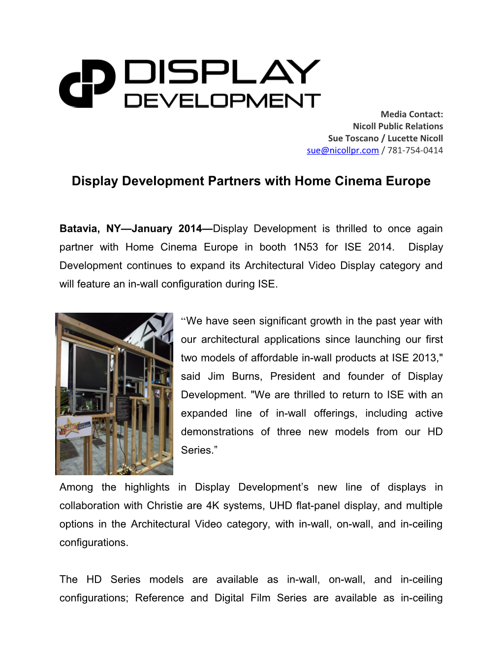 Display Development Partners with Home Cinema Europe