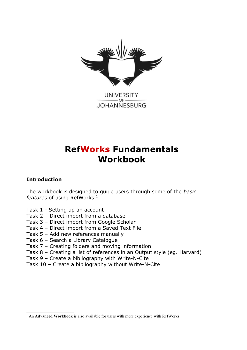 Refworks Training Manual