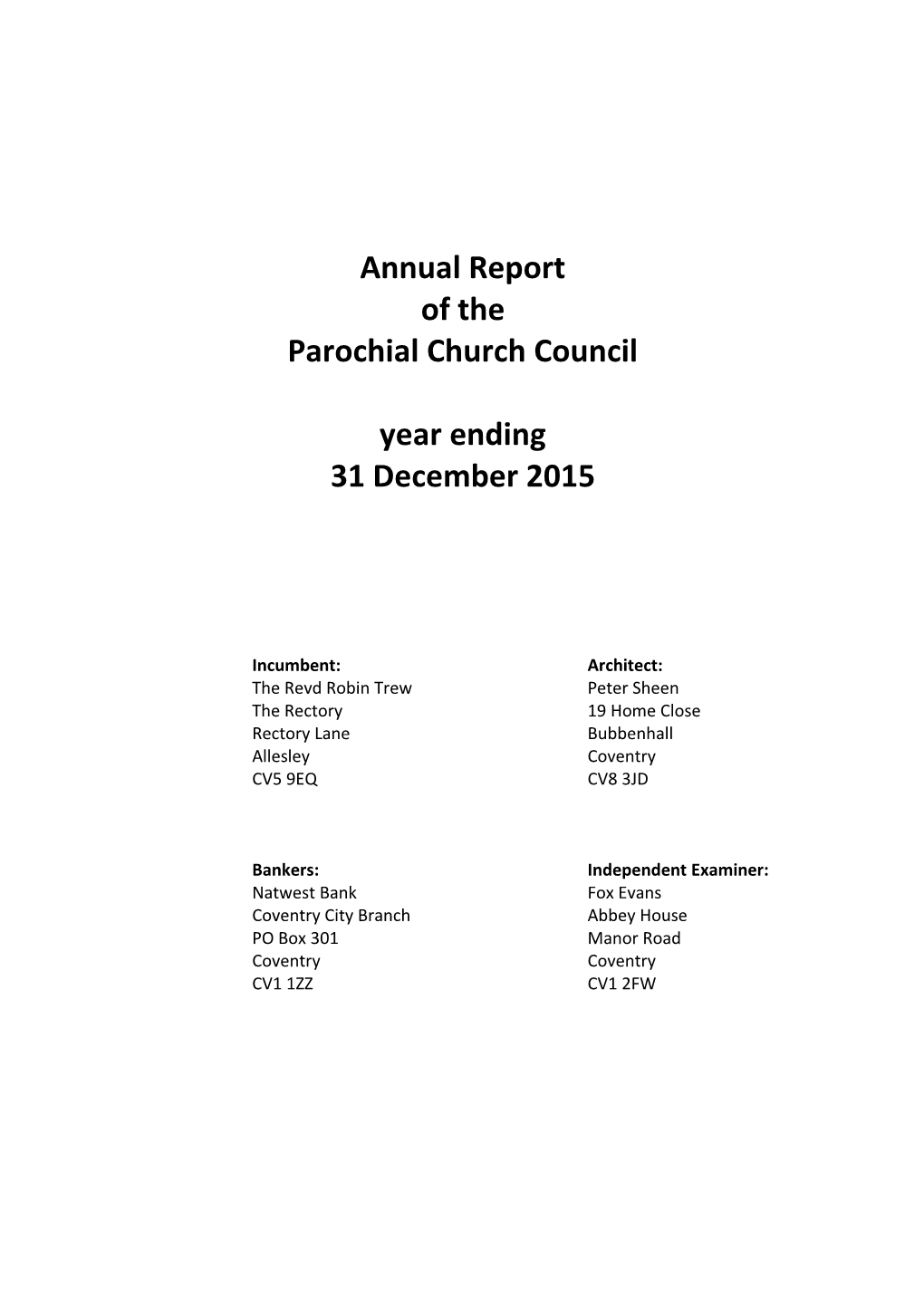 Parochial Church Council