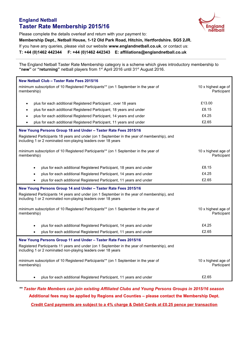 All England Netball Association Limited Insurance Scheme