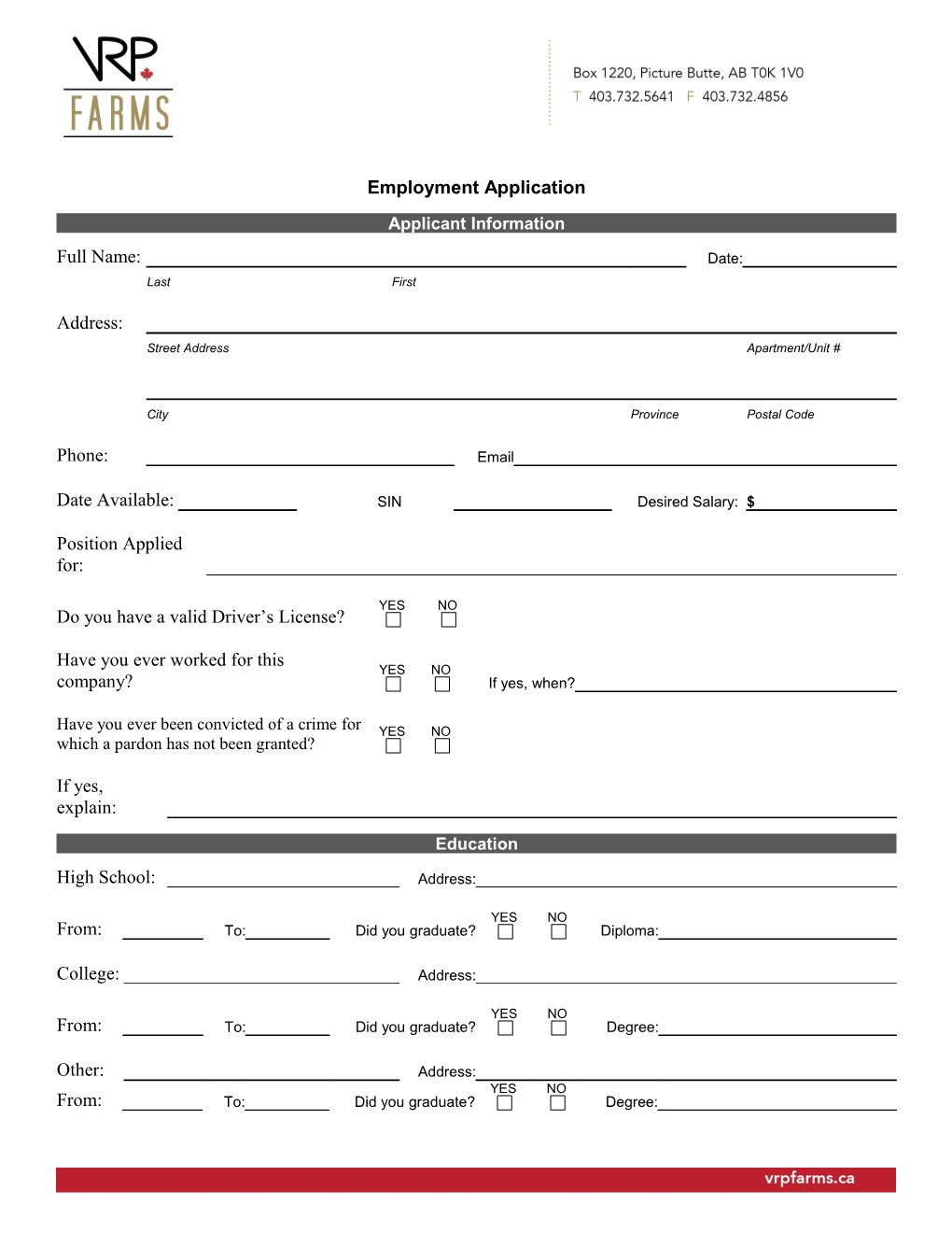 Employment Application s35