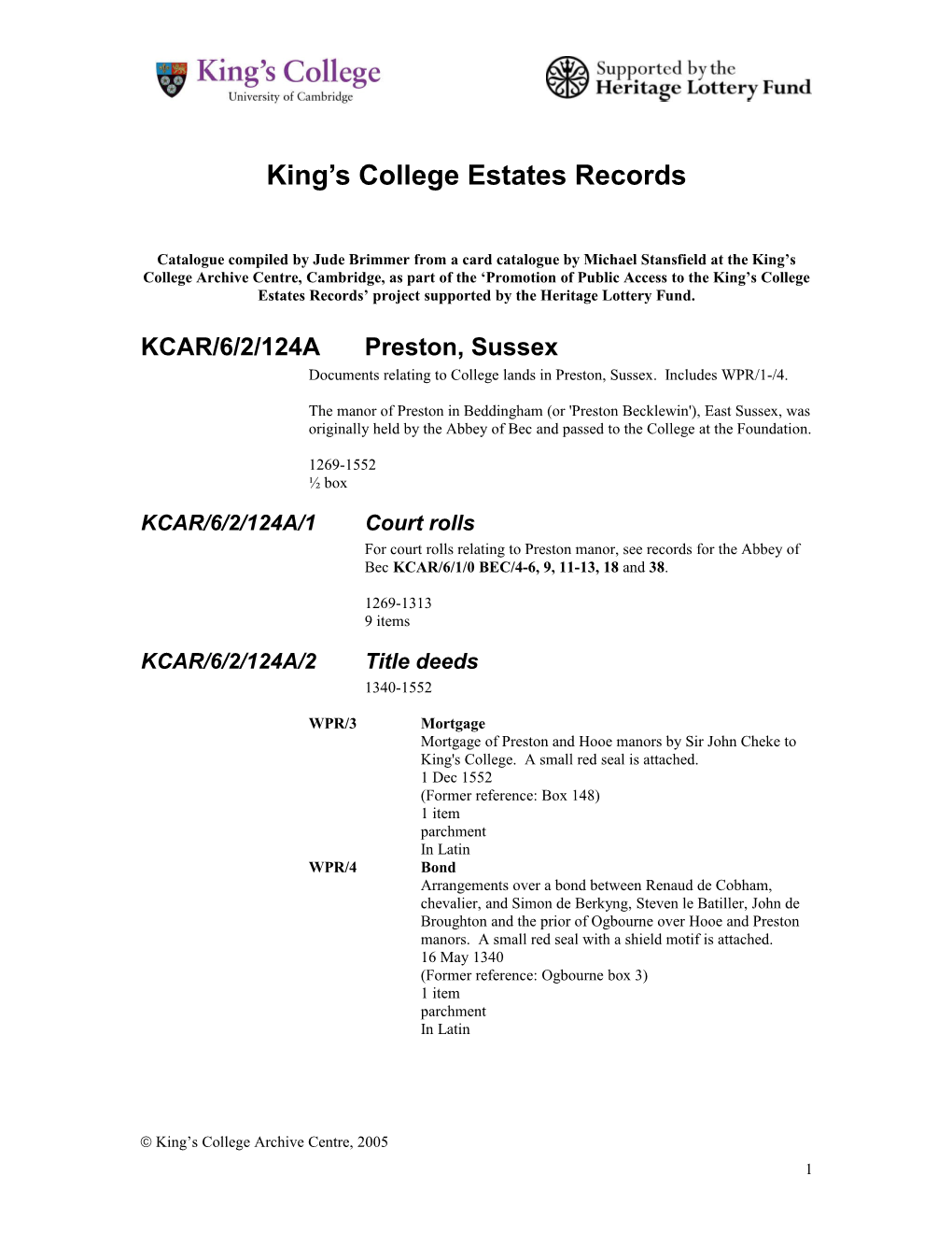 King S College Estates Records s4