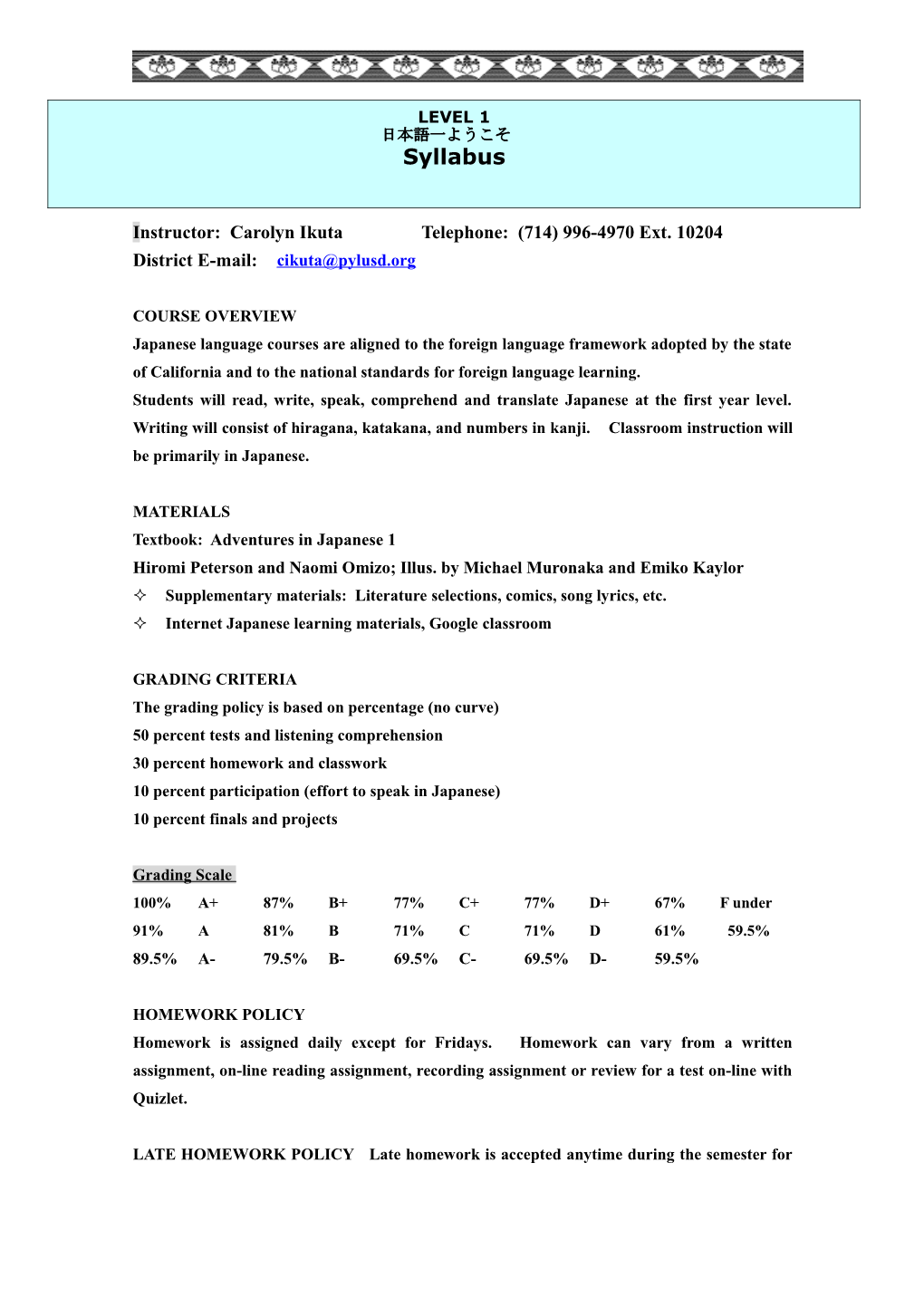 Classroom Management Plan s2