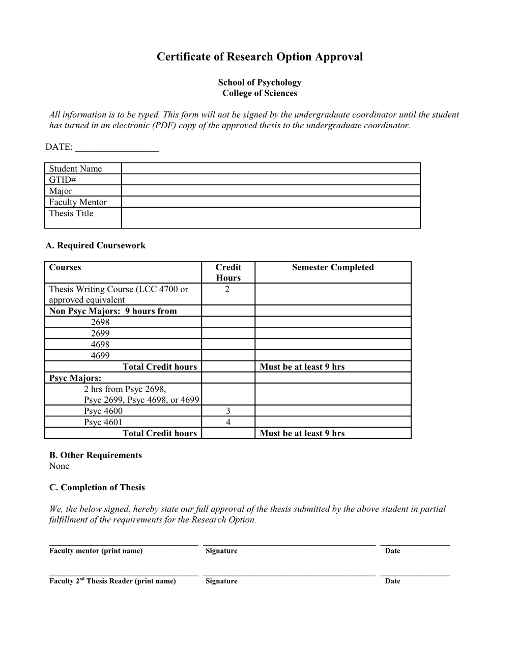 Research Option Approval Form s1