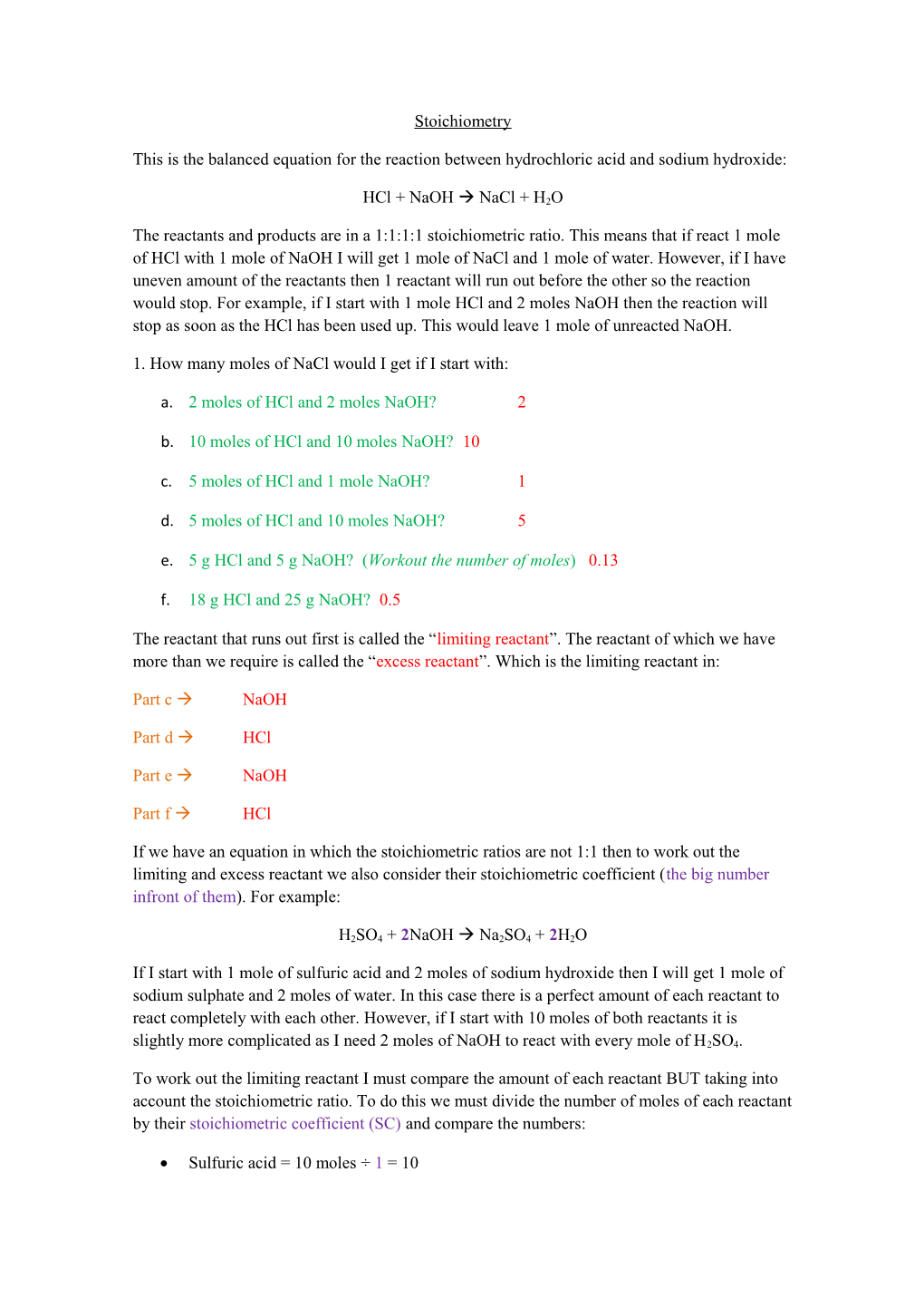 This Is the Balanced Equation for the Reaction Between Hydrochloric Acid and Sodium Hydroxide