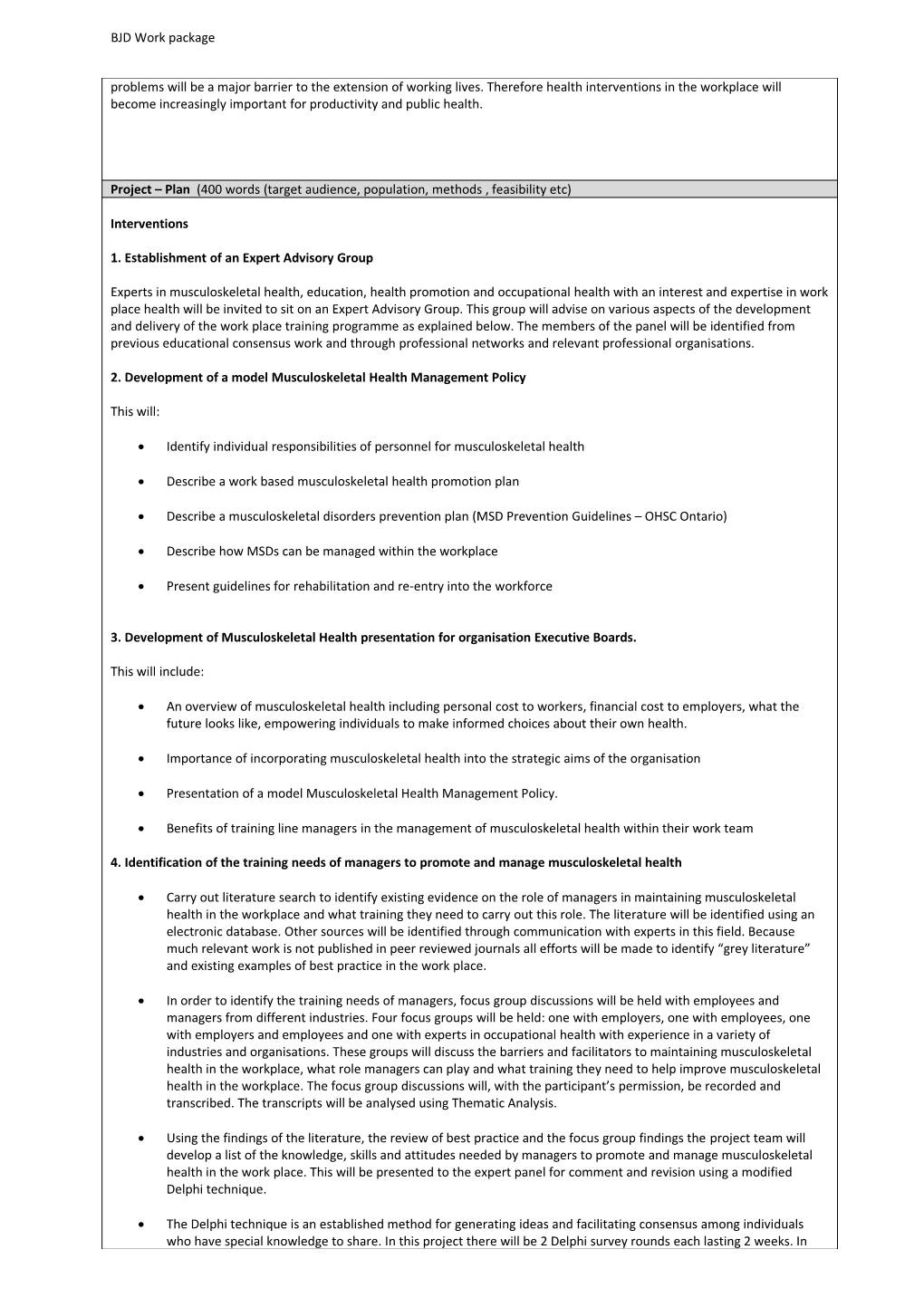 PROJECT DESCRIPTION (Max 1 Page, Full Details in Project Plan)