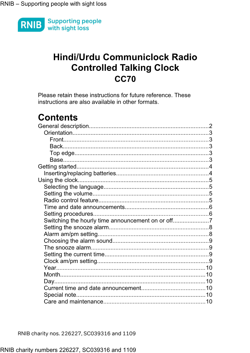Hindi/Urdu Communiclock Radio Controlled Talking Clock
