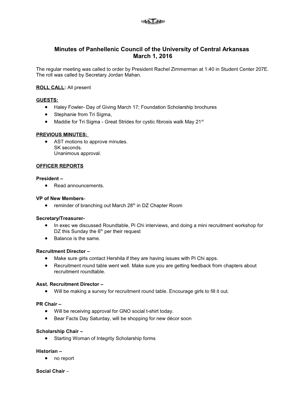 Panhellenic Council Minutes Template s1
