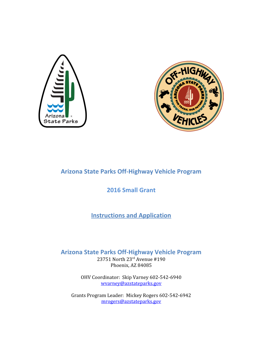 Arizona State Parks Off-Highway Vehicle Program