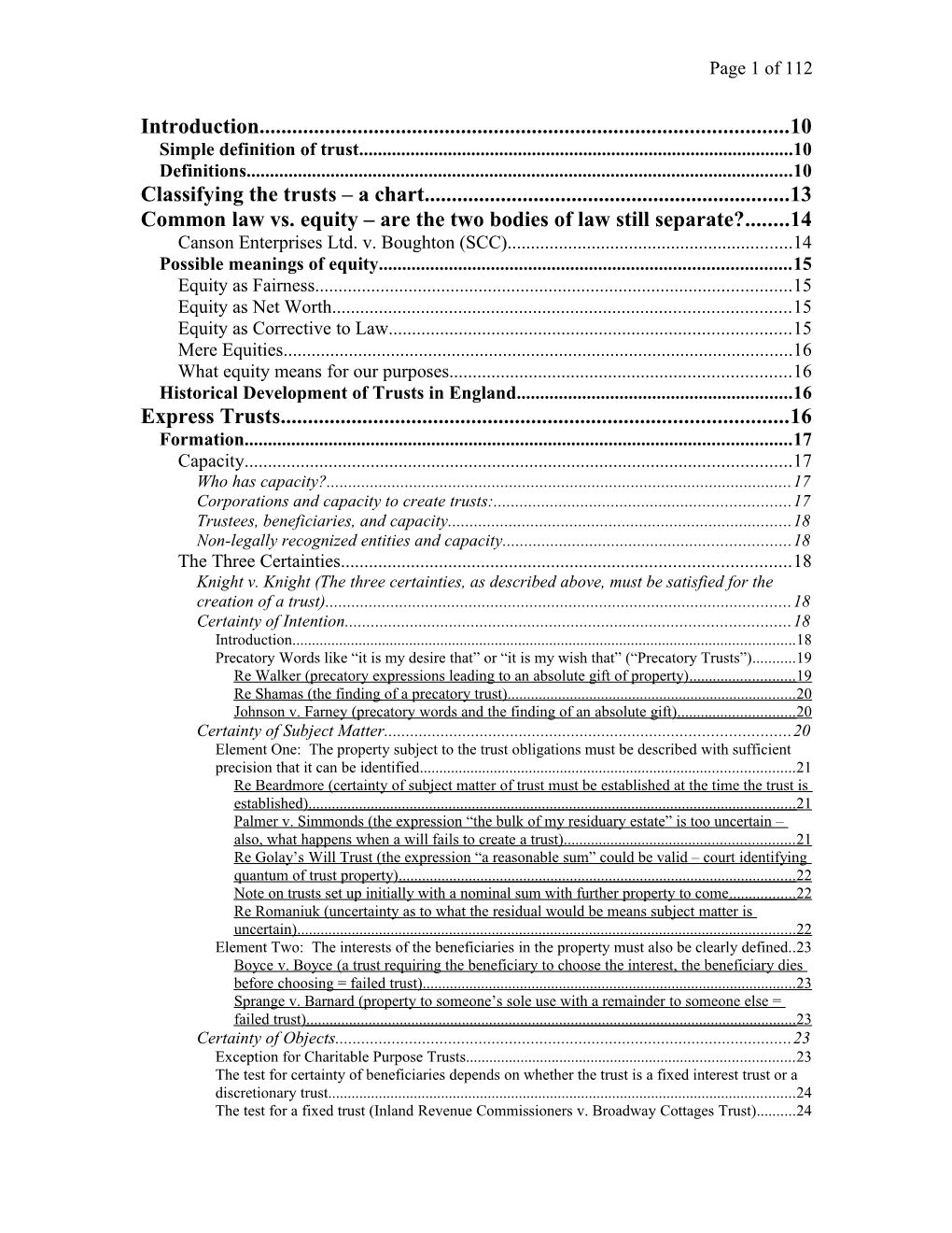 Classifying the Trusts a Chart 13