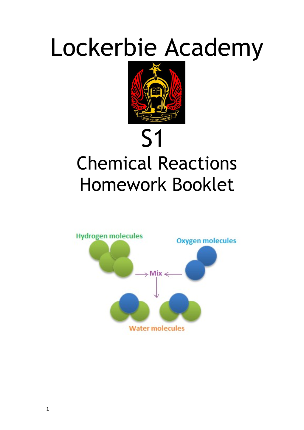 Homework 1 Chemical Reactions and Reaction Rates