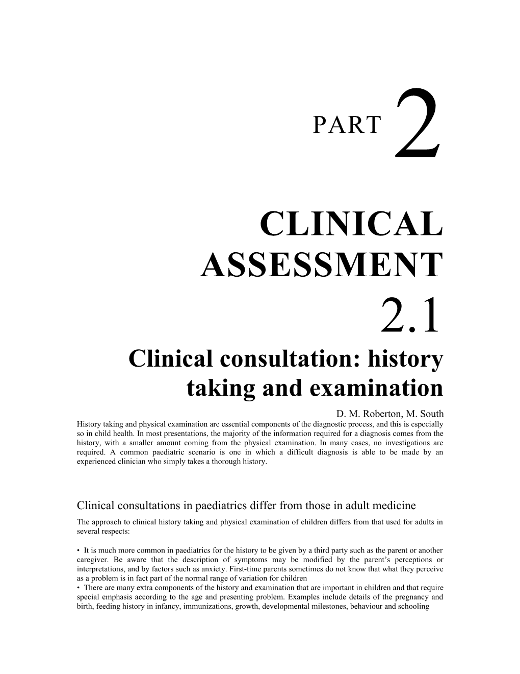 Clinical Consultation: History Taking and Examination