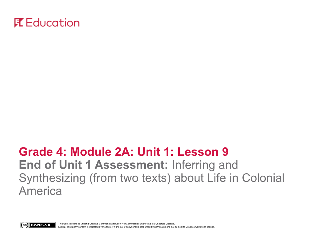 Grade 4: Module 2A: Unit 1: Lesson 9