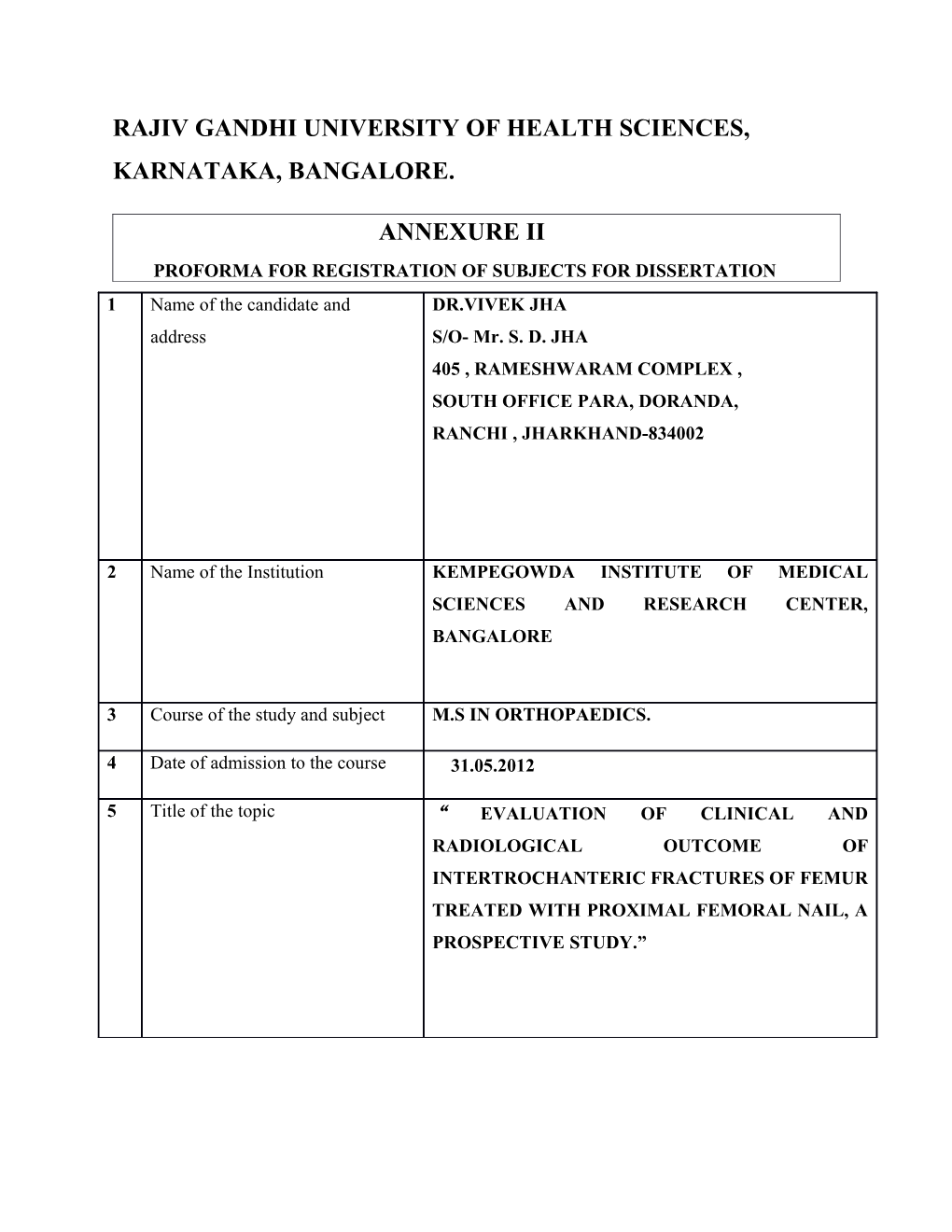 Rajiv Gandhi University of Health Sciences, Karnataka, Bangalore s17