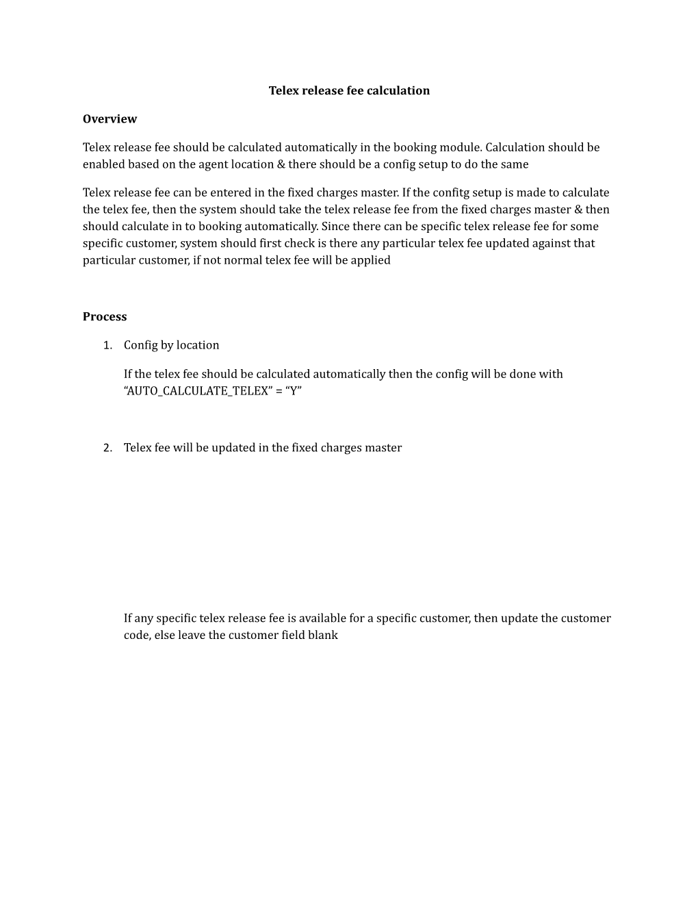 Telex Release Fee Calculation