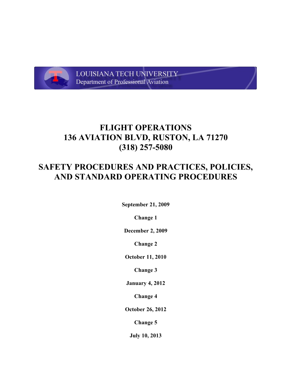 Section 1: General Flight Operations Information
