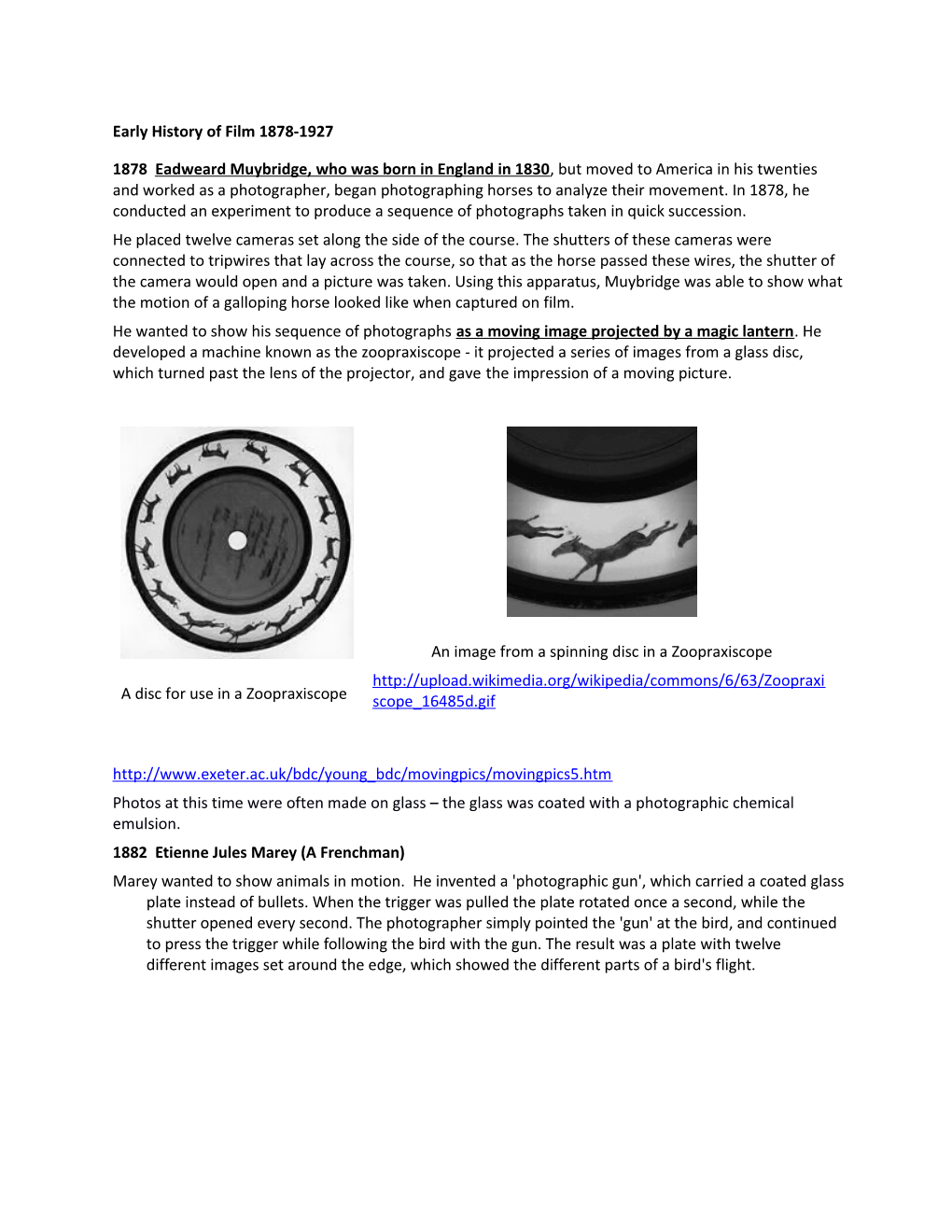 Early History of Film 1878-1927