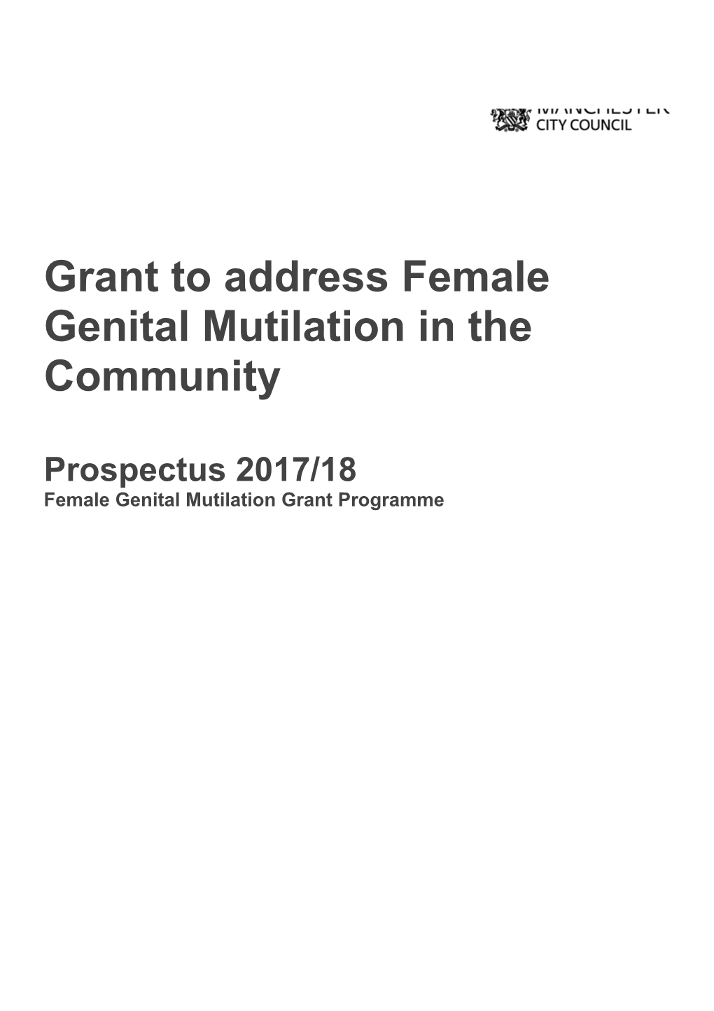 Grant to Address Female Genital Mutilation in the Community